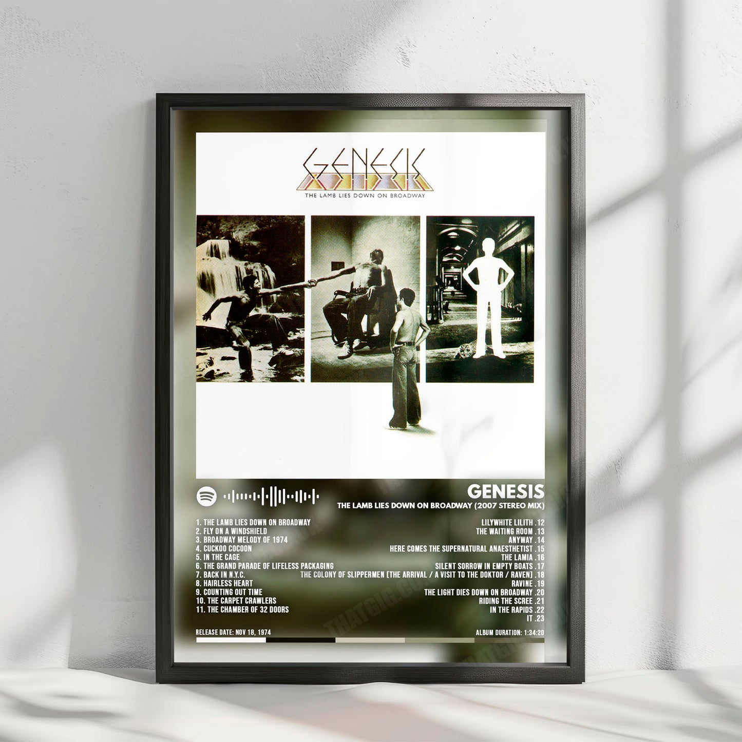 Genesis "The Lamb Lies Down on Broadway " Album Cover Poster - with Complete Tracklist