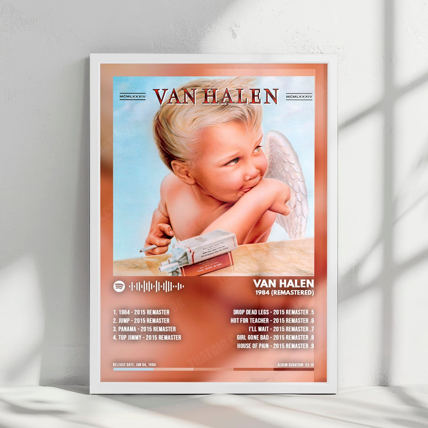 Van Halen "1984" Album Cover Poster - with Complete Tracklist