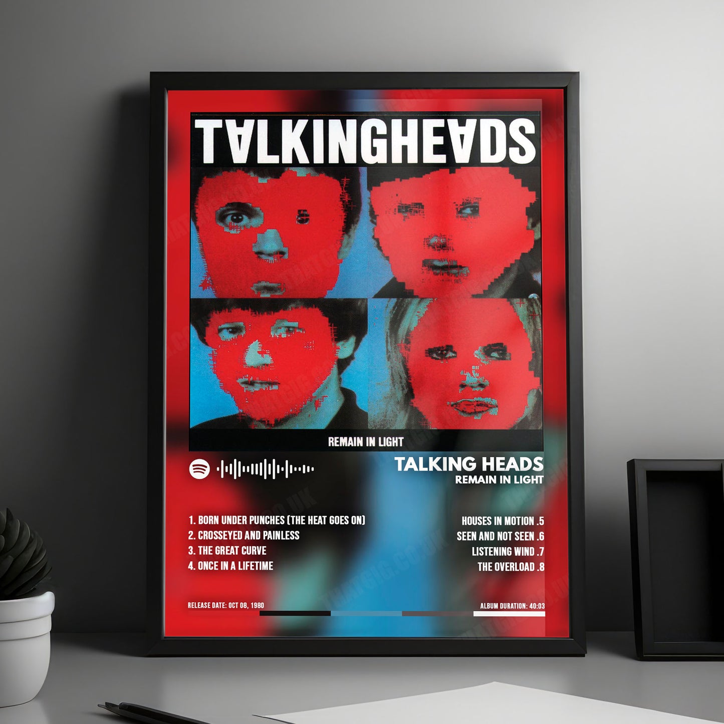 Talking Heads "Remain in Light " Album Cover Poster - with Complete Tracklist