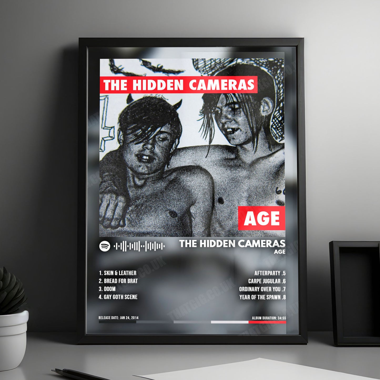The Hidden Cameras "AGE" Album Cover Poster - with Complete Tracklist