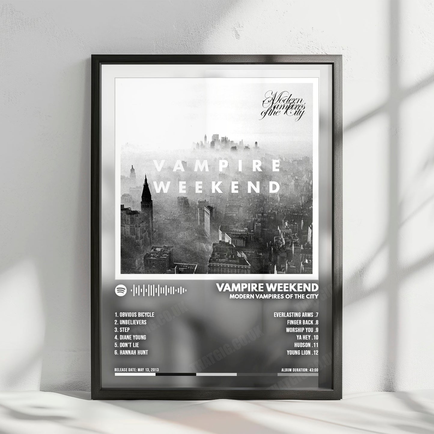 Vampire Weekend "Modern Vampires of the City " Album Cover Poster - with Complete Tracklist