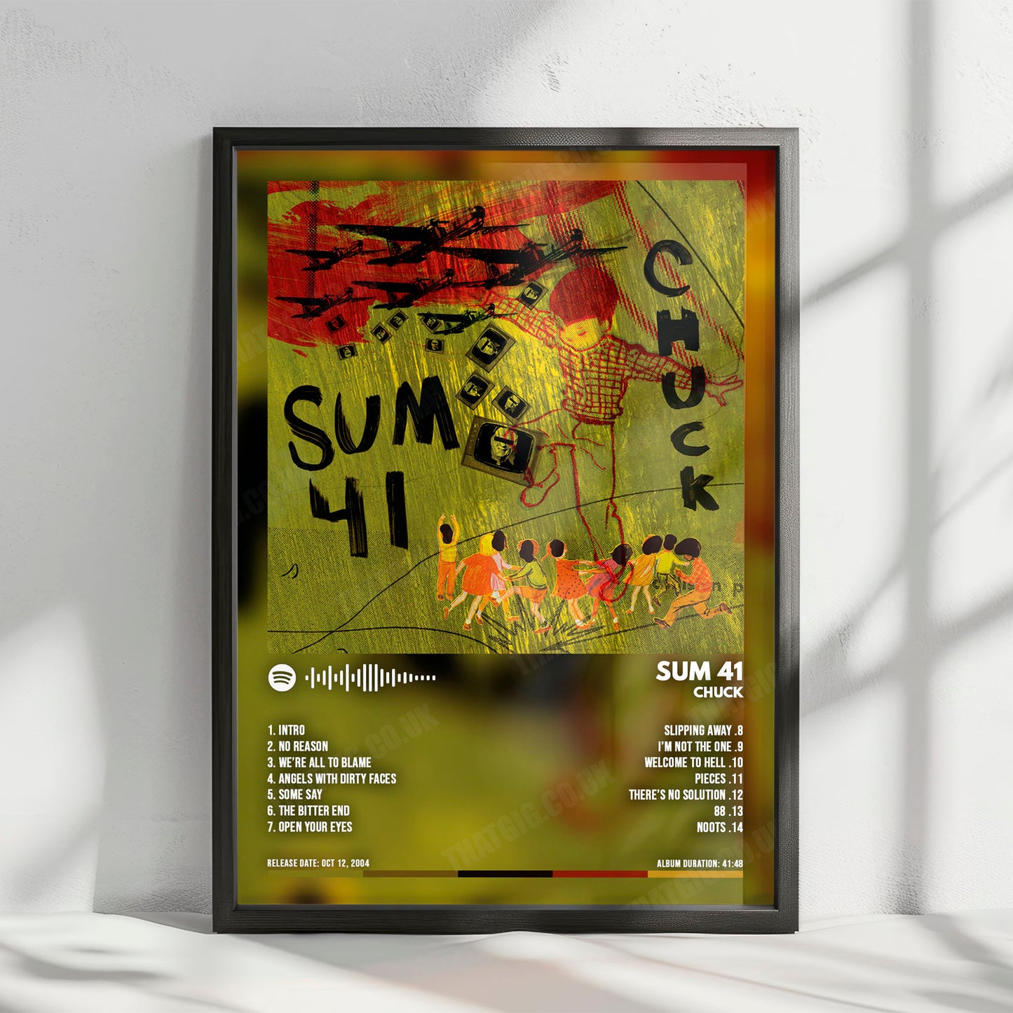 Sum 41 "Chuck " Album Cover Poster - with Complete Tracklist