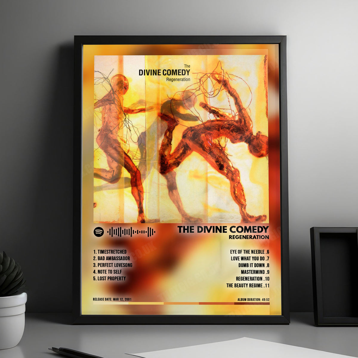 The Divine Comedy "Regeneration" Album Cover Poster - with Complete Tracklist