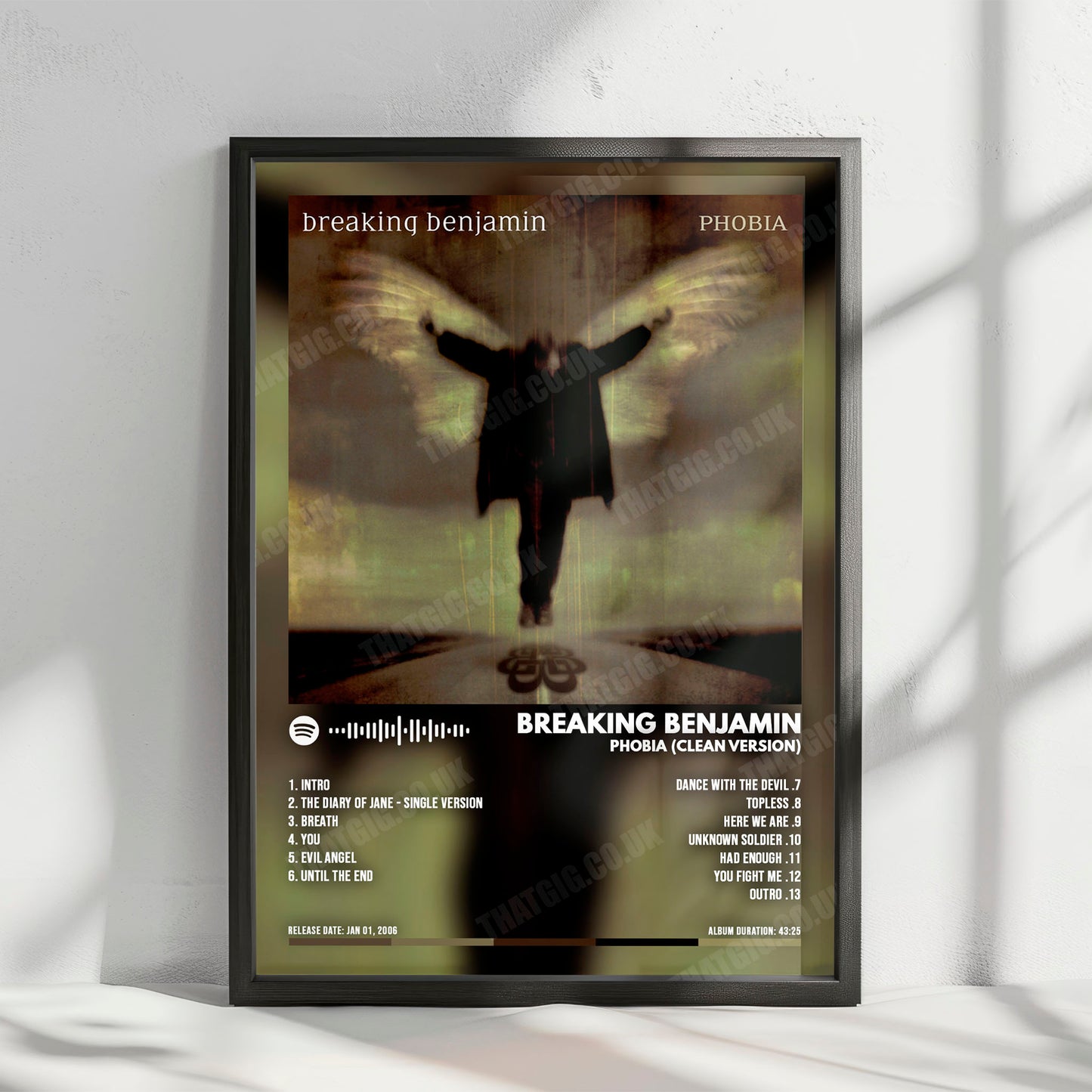 Breaking Benjamin "Phobia" Album Cover Poster - with Complete Tracklist