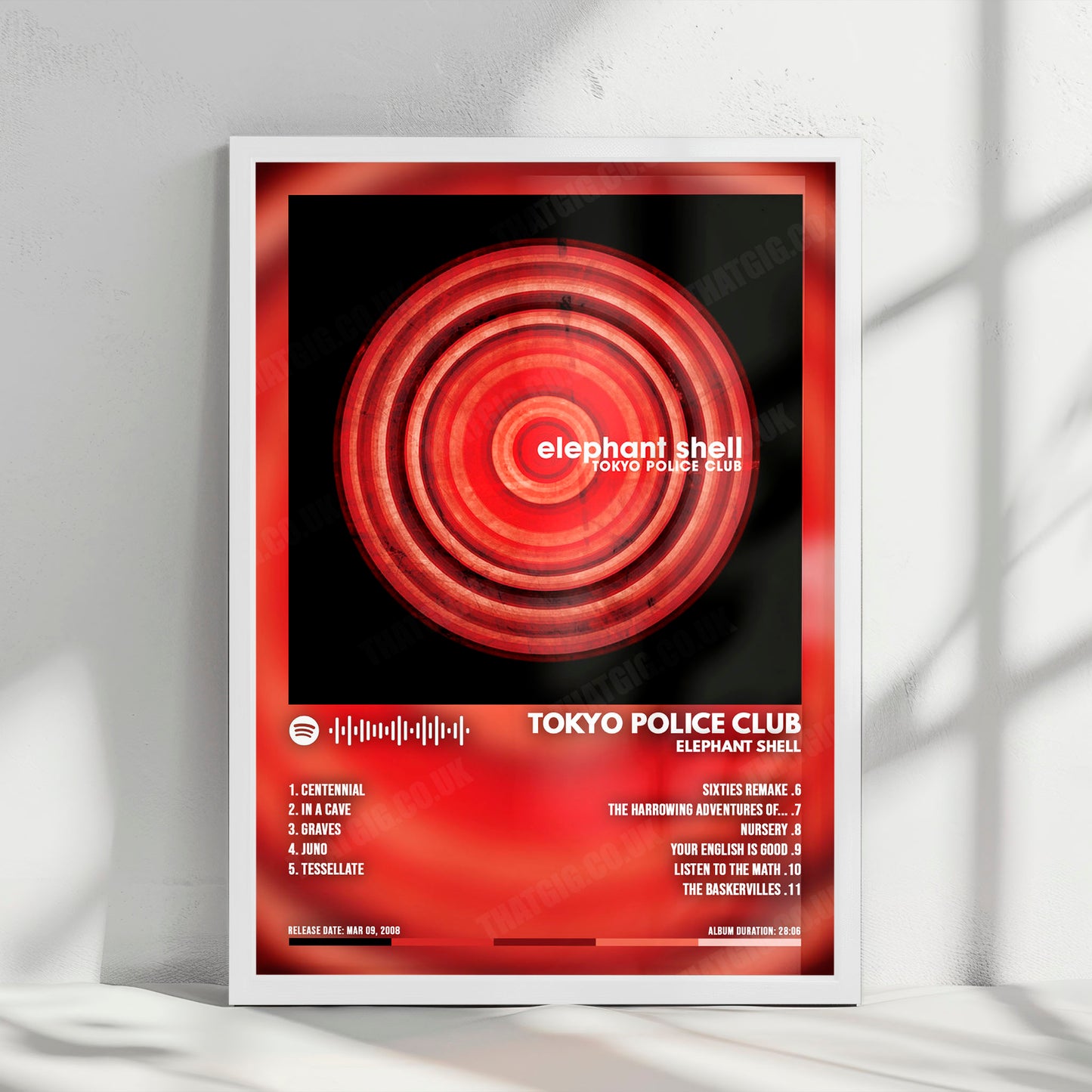 Tokyo Police Club "Elephant Shell" Album Cover Poster - with Complete Tracklist