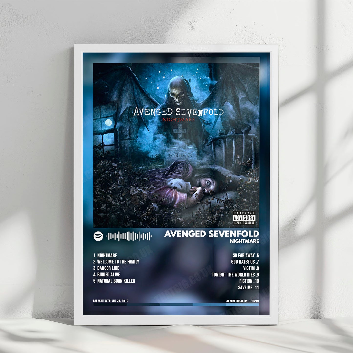 Avenged Sevenfold "Nightmare" Album Cover Poster - with Complete Tracklist