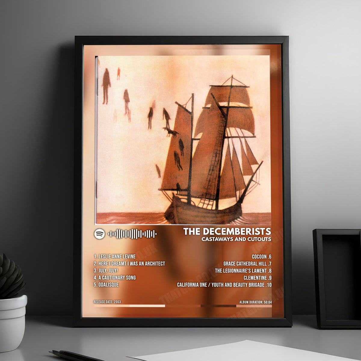The Decemberists "Castaways and Cutouts" Album Cover Poster - with Complete Tracklist