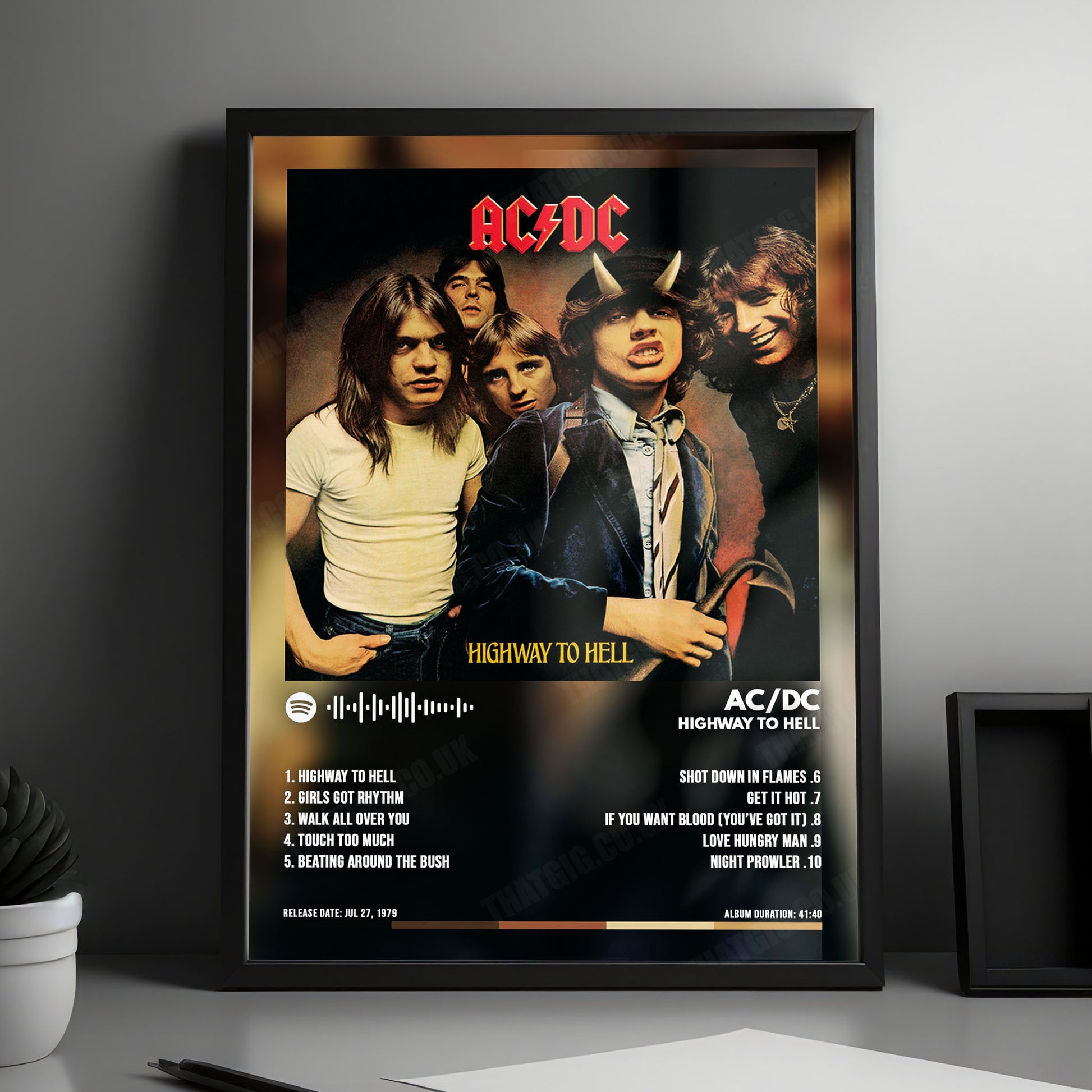 AC/DC "Highway to Hell" Album Cover Poster - with Complete Tracklist