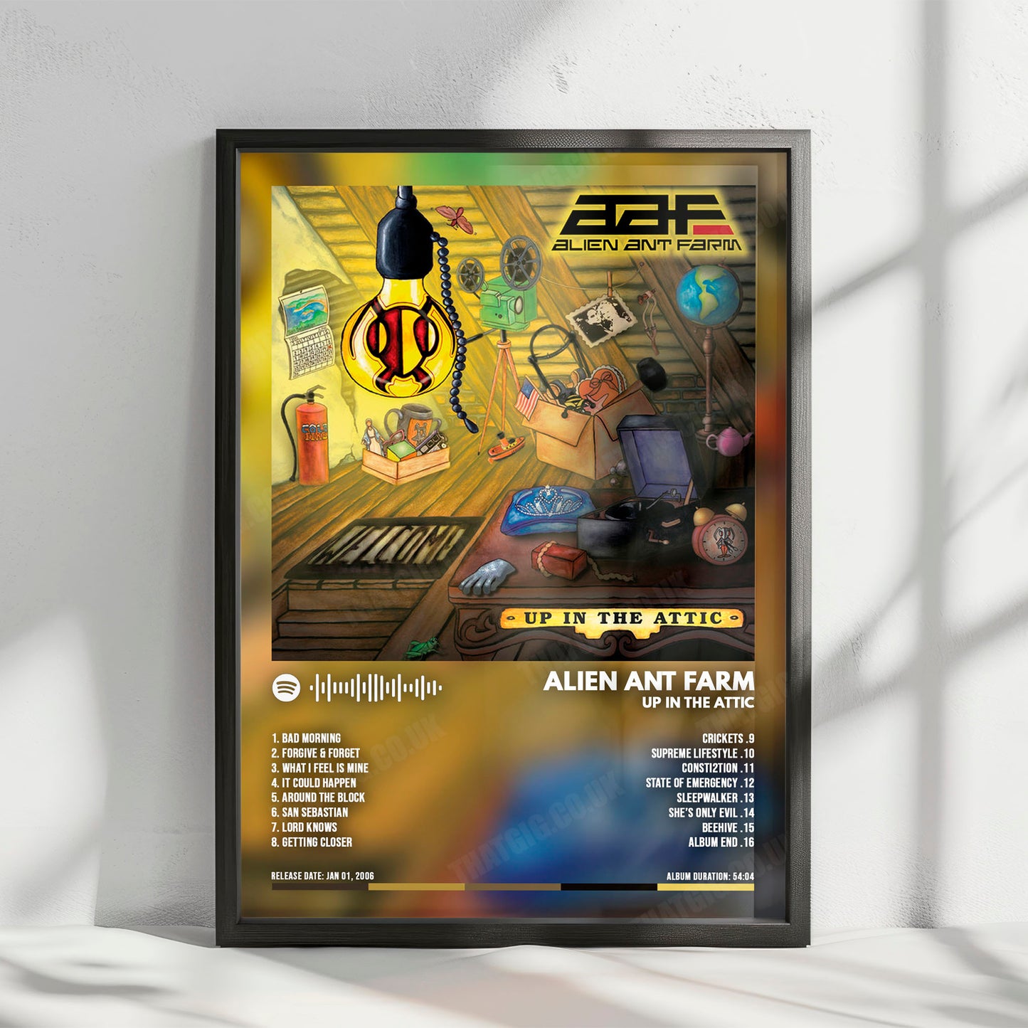 Alien Ant Farm "Up in the Attic " Album Cover Poster - with Complete Tracklist