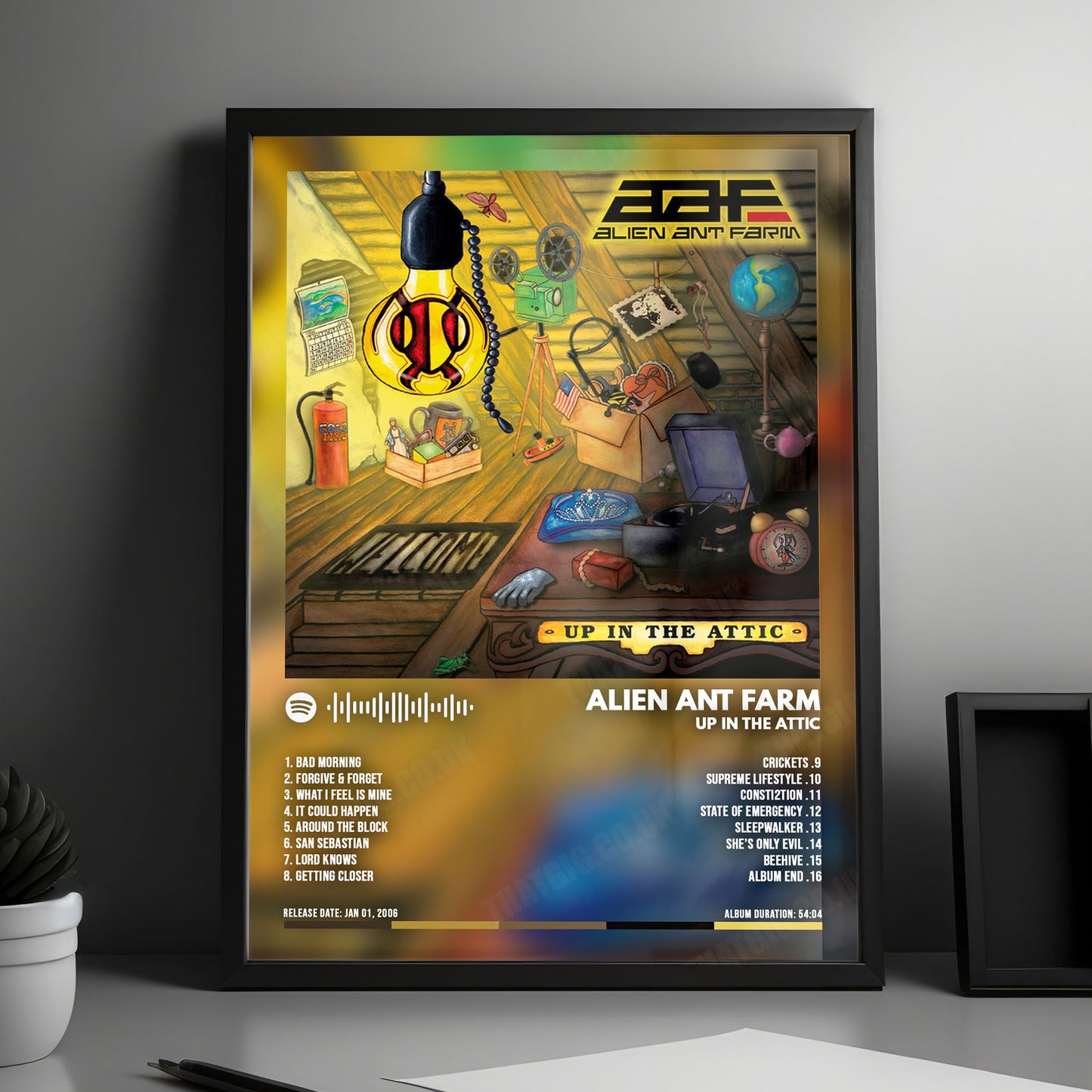 Alien Ant Farm "Up in the Attic " Album Cover Poster - with Complete Tracklist