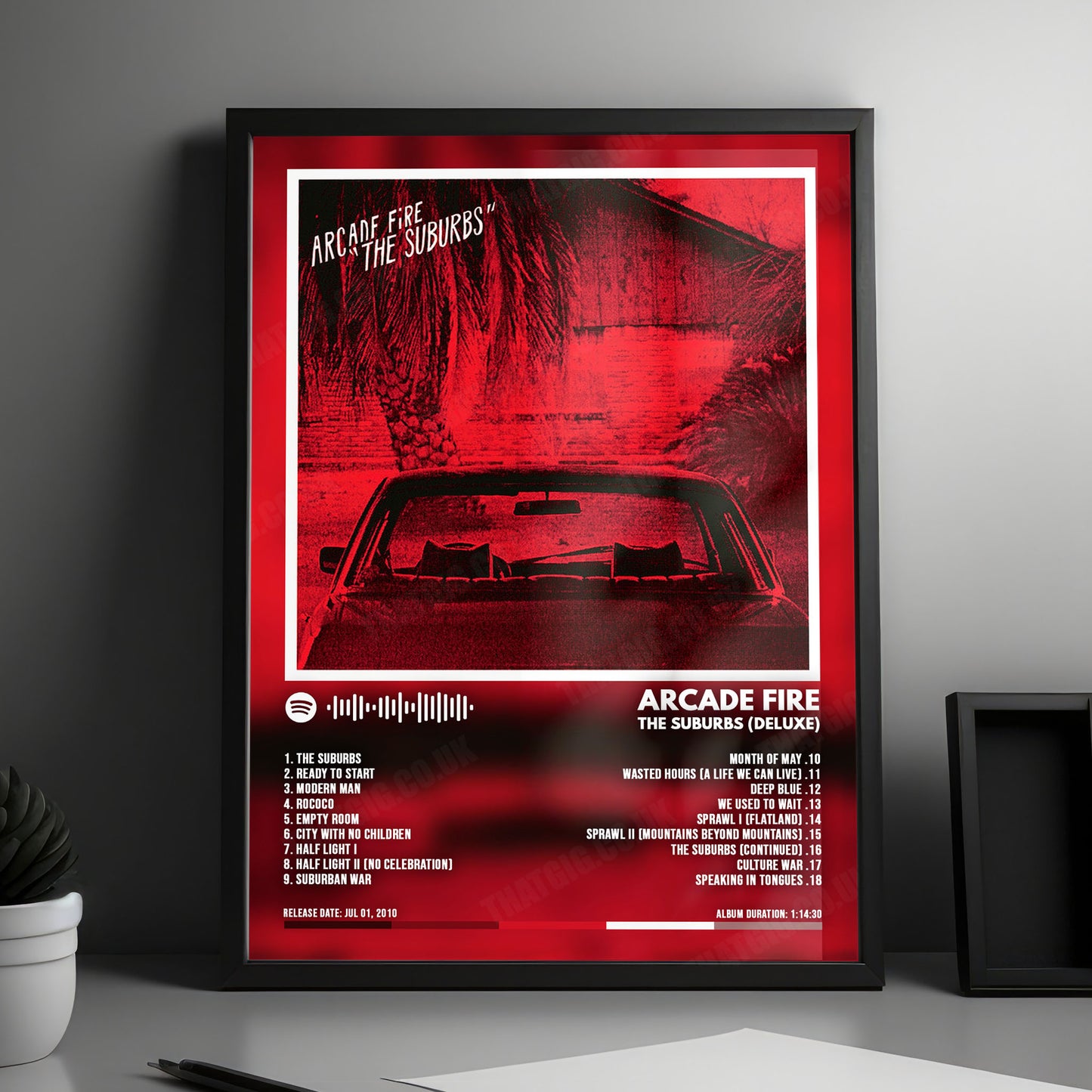 Arcade Fire "The Suburbs" Album Cover Poster - with Complete Tracklist