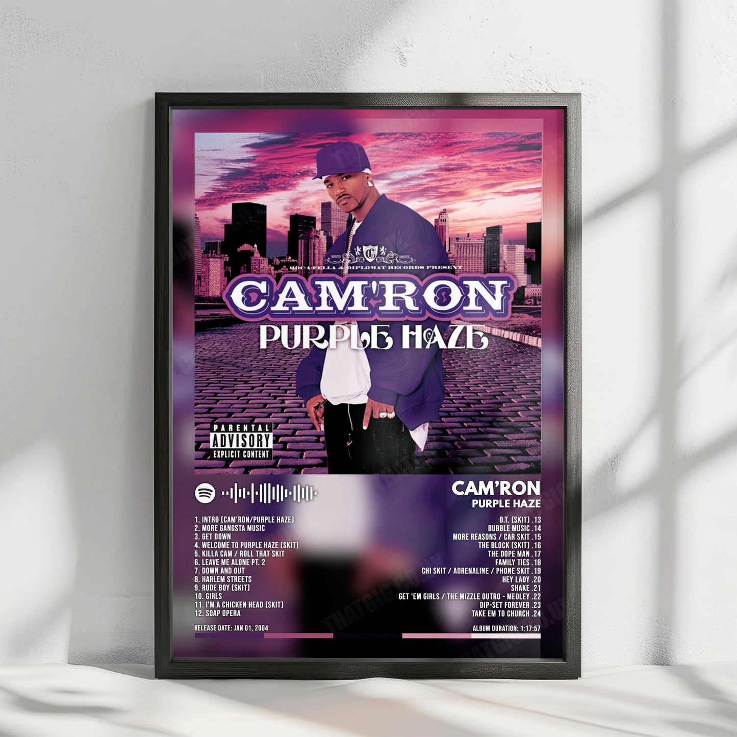 Camron "Purple Haze" Album Cover Poster - with Complete Tracklist
