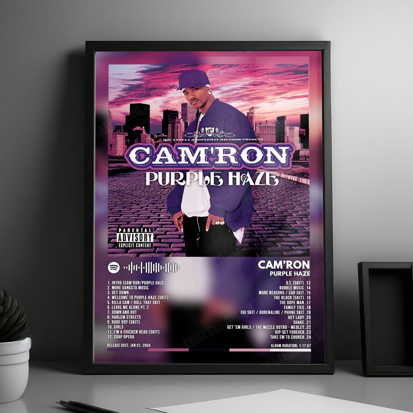 Camron "Purple Haze" Album Cover Poster - with Complete Tracklist