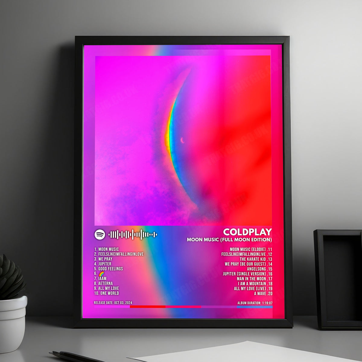 Coldplay "Moon Music (Full Moon Edition)" Album Cover Poster - with Complete Tracklist
