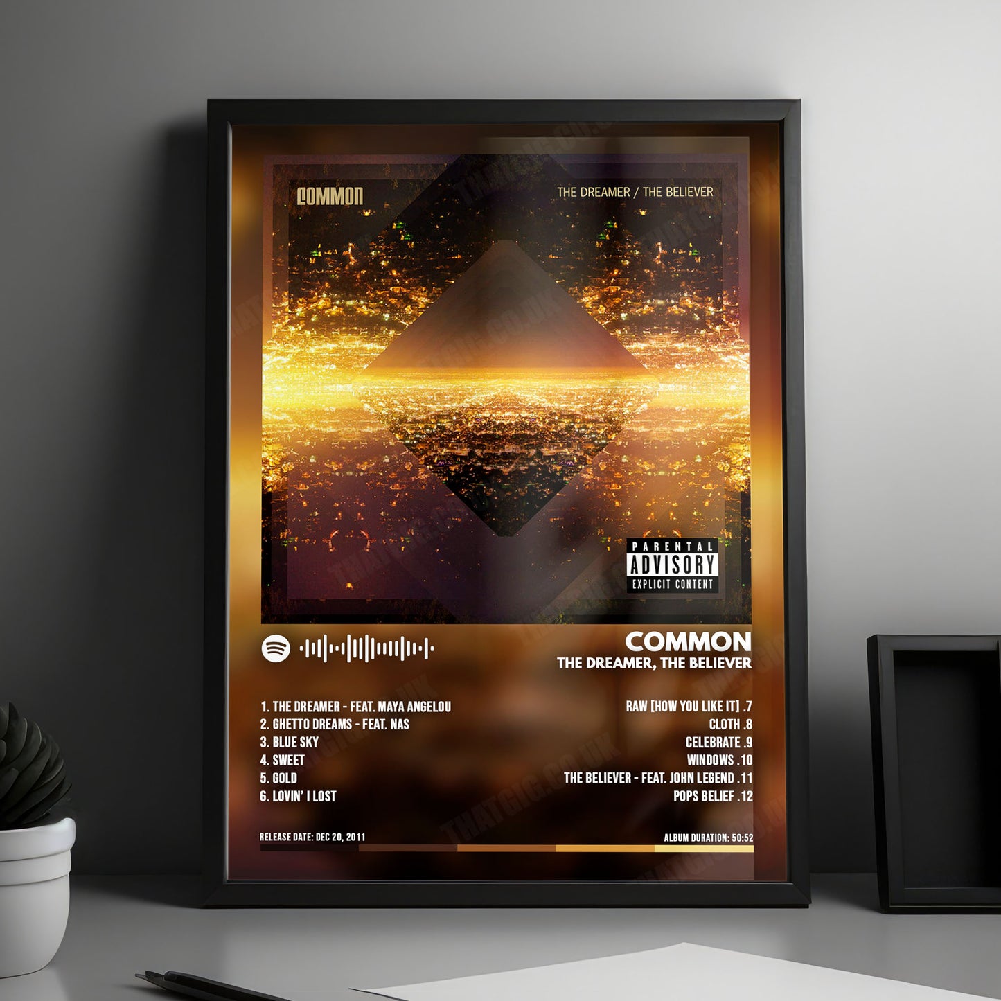Common "The Dreamer / The Believer " Album Cover Poster - with Complete Tracklist
