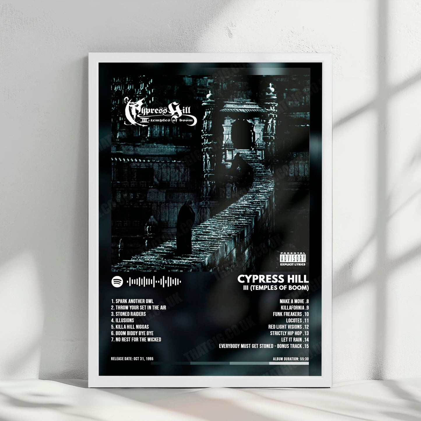 Cypress Hill "III: Temples of Boom" Album Cover Poster - with Complete Tracklist