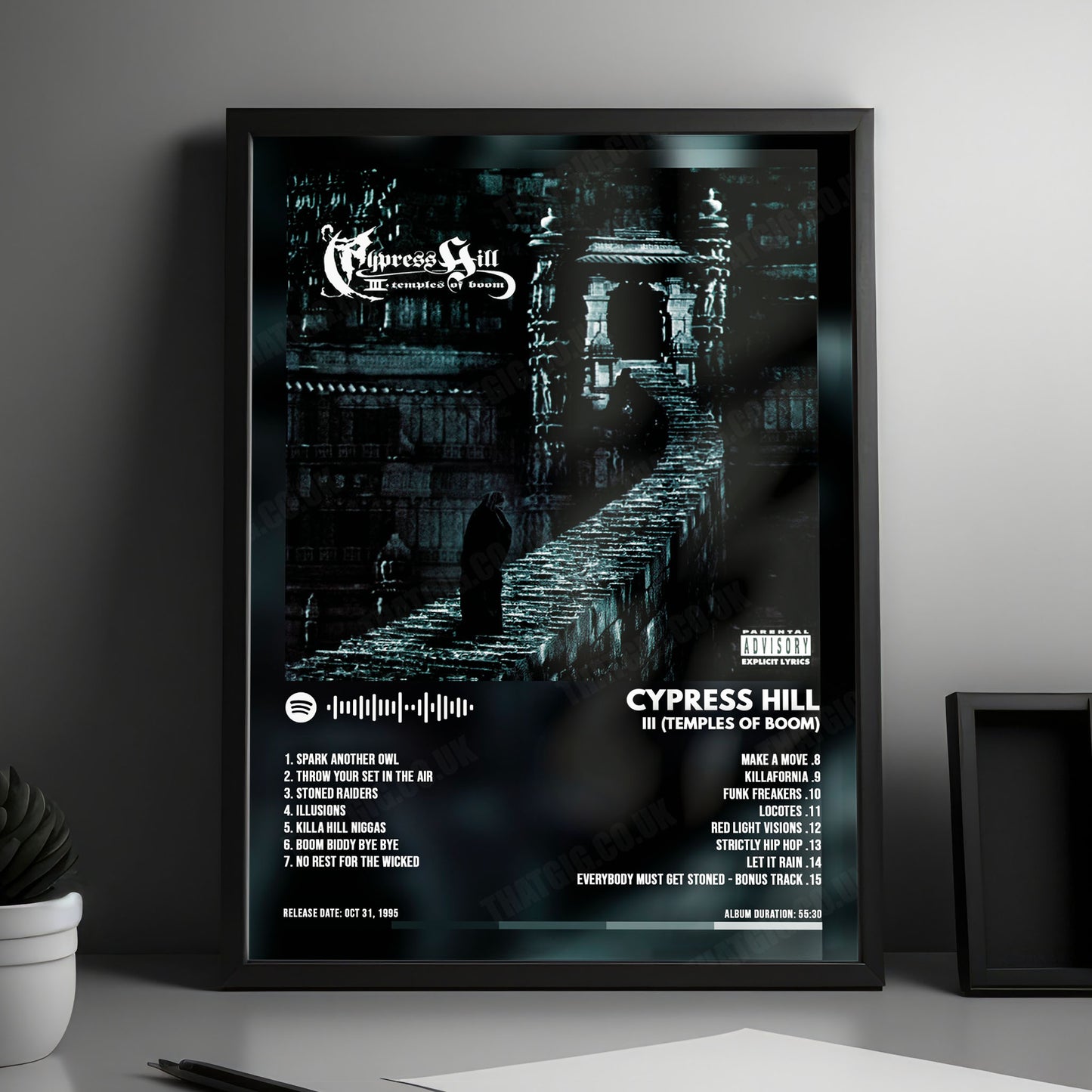 Cypress Hill "III: Temples of Boom" Album Cover Poster - with Complete Tracklist