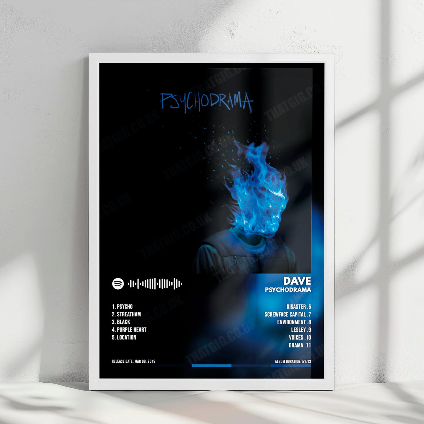 Dave "PSYCHODRAMA" Album Cover Poster - with Complete Tracklist