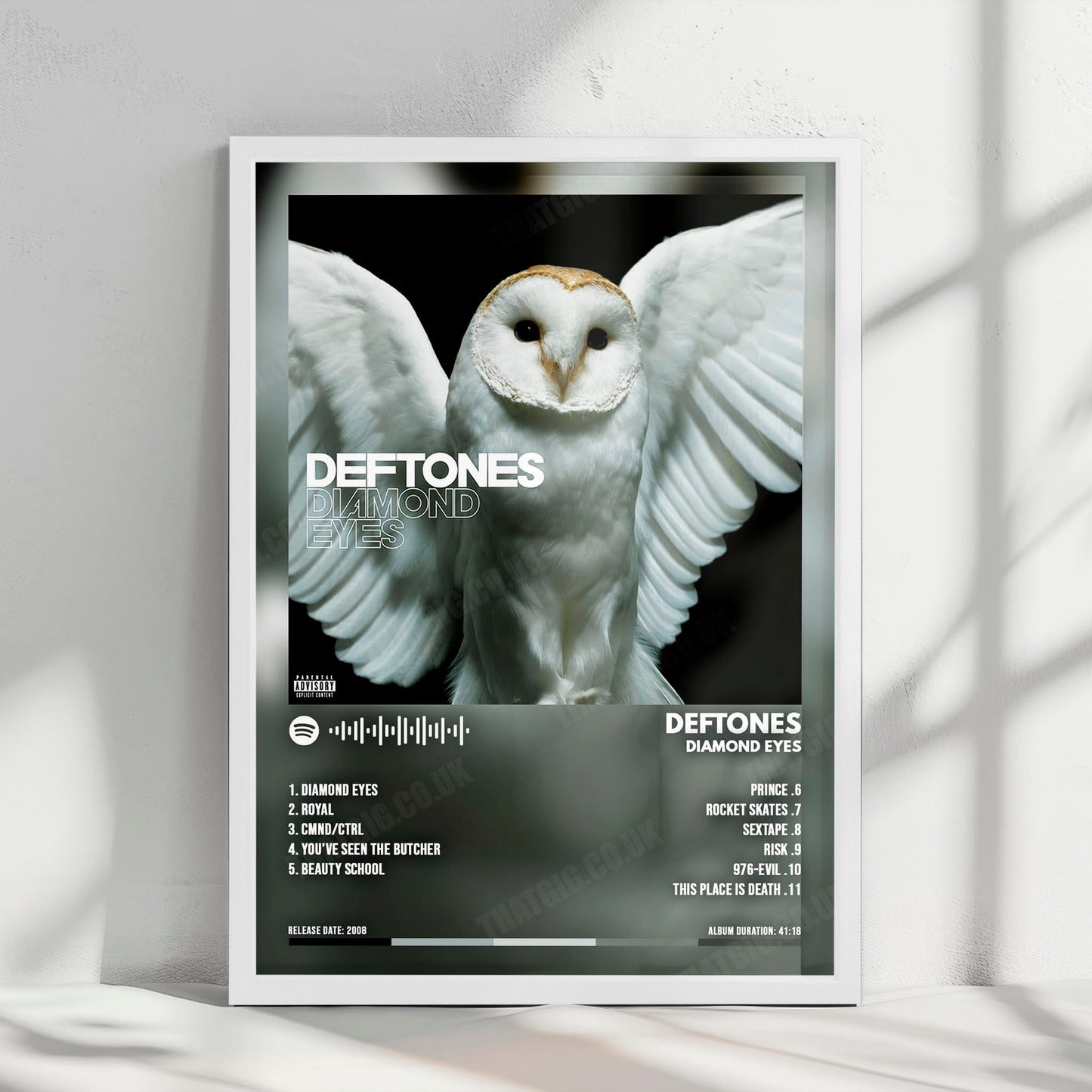 Deftones "Diamond Eyes " Album Cover Poster - with Complete Tracklist