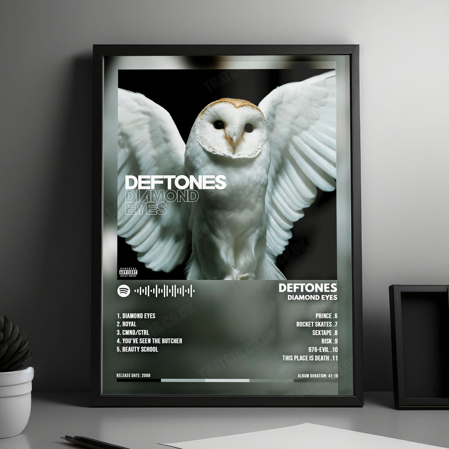 Deftones "Diamond Eyes " Album Cover Poster - with Complete Tracklist