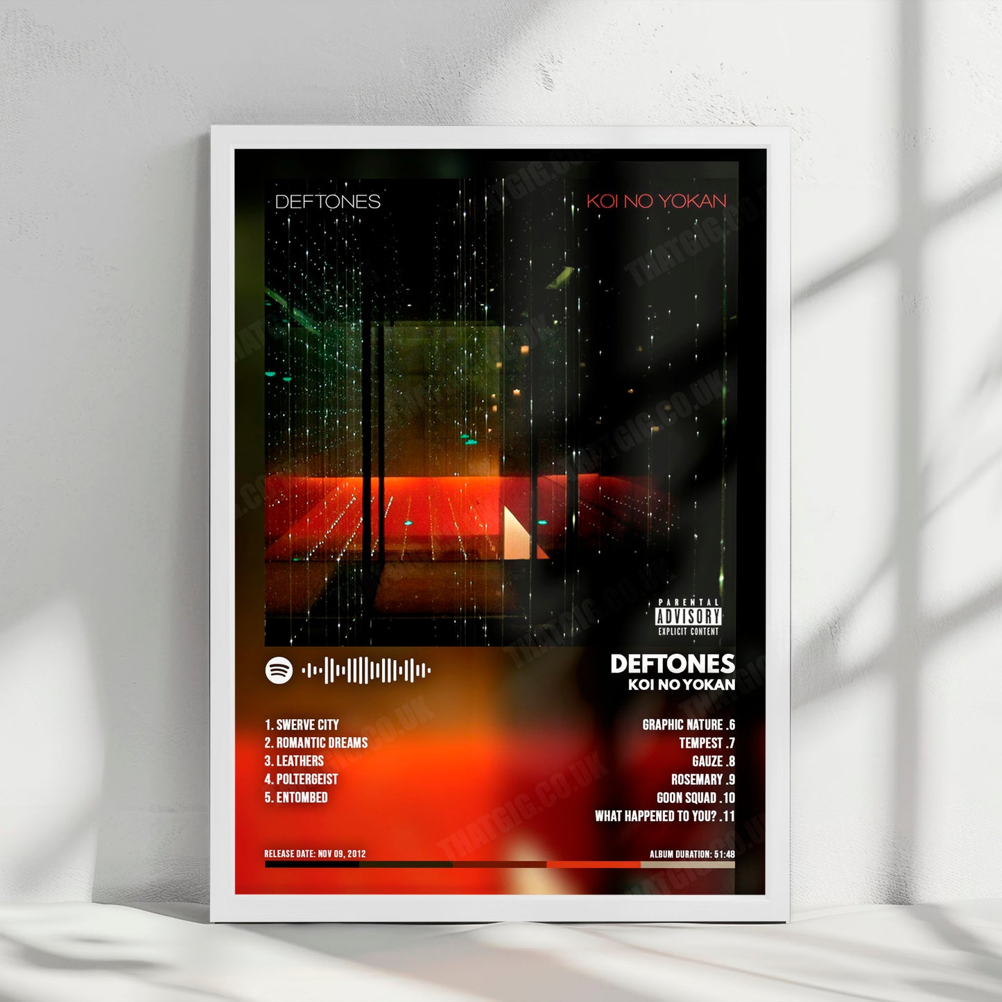 Deftones "Koi No Yokan " Album Cover Poster - with Complete Tracklist
