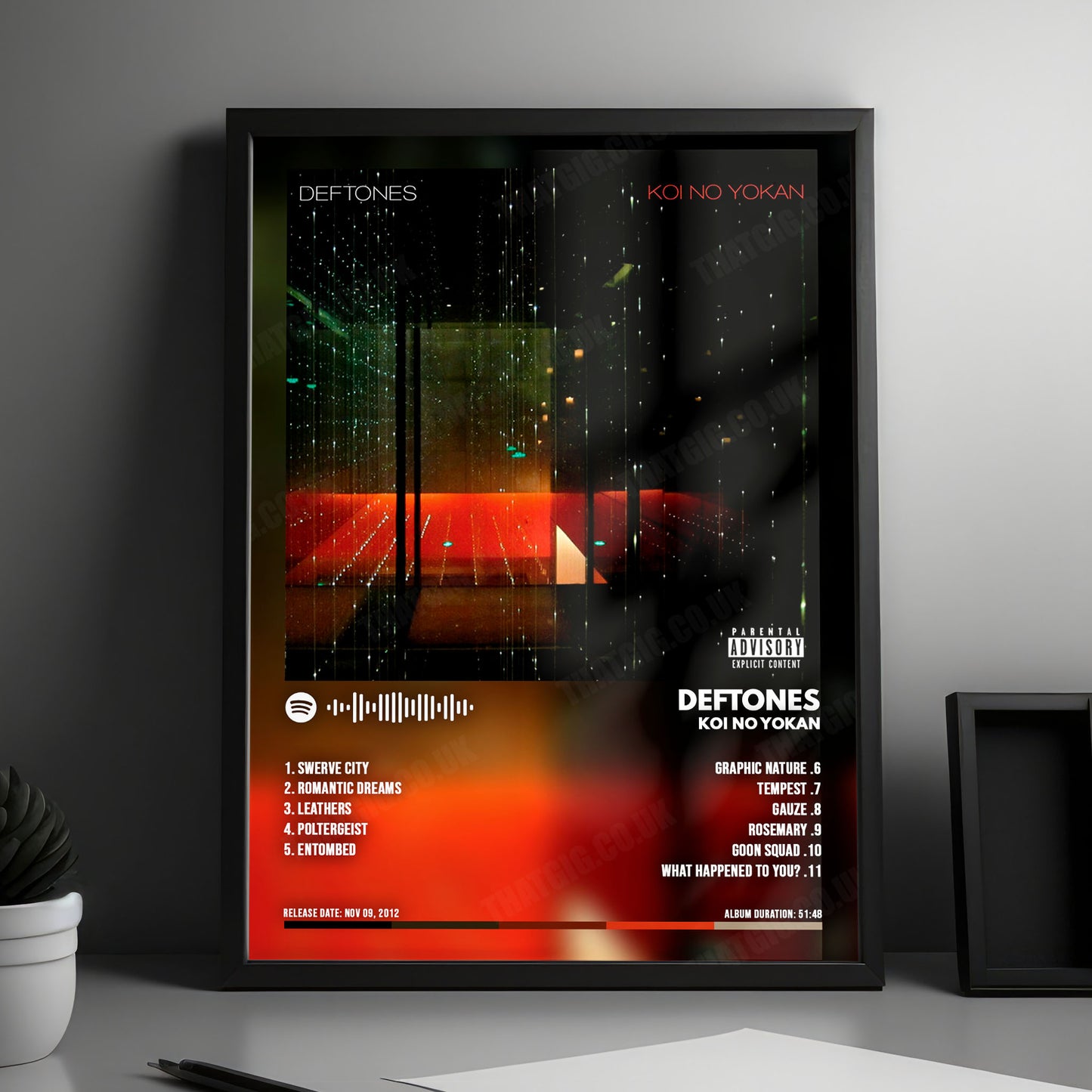 Deftones "Koi No Yokan " Album Cover Poster - with Complete Tracklist