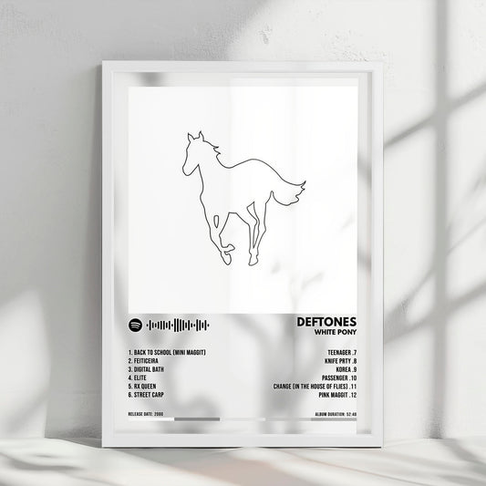 Deftones "White Pony " Album Cover Poster - with Complete Tracklist