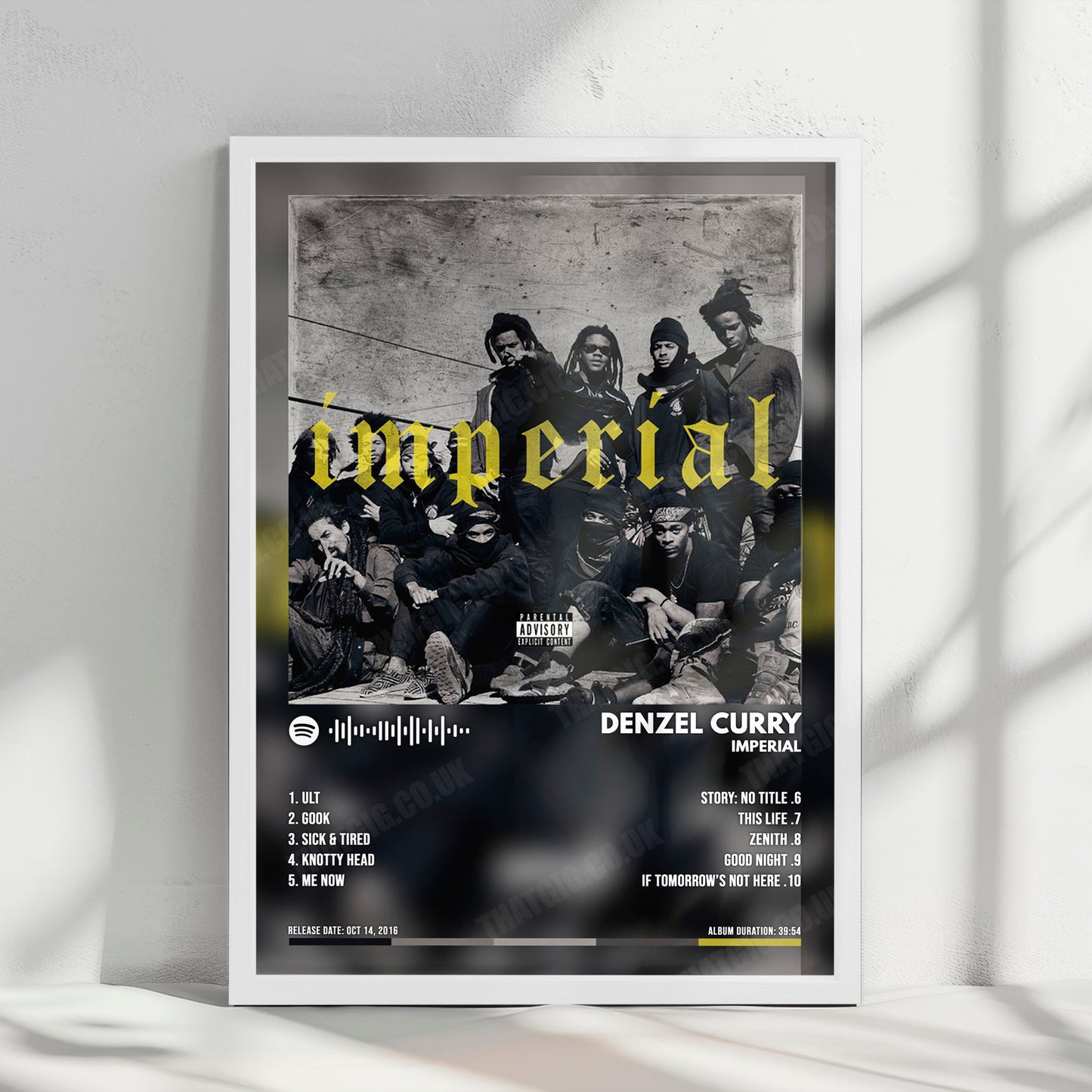 Denzel Curry "Imperial" Album Cover Poster - with Complete Tracklist