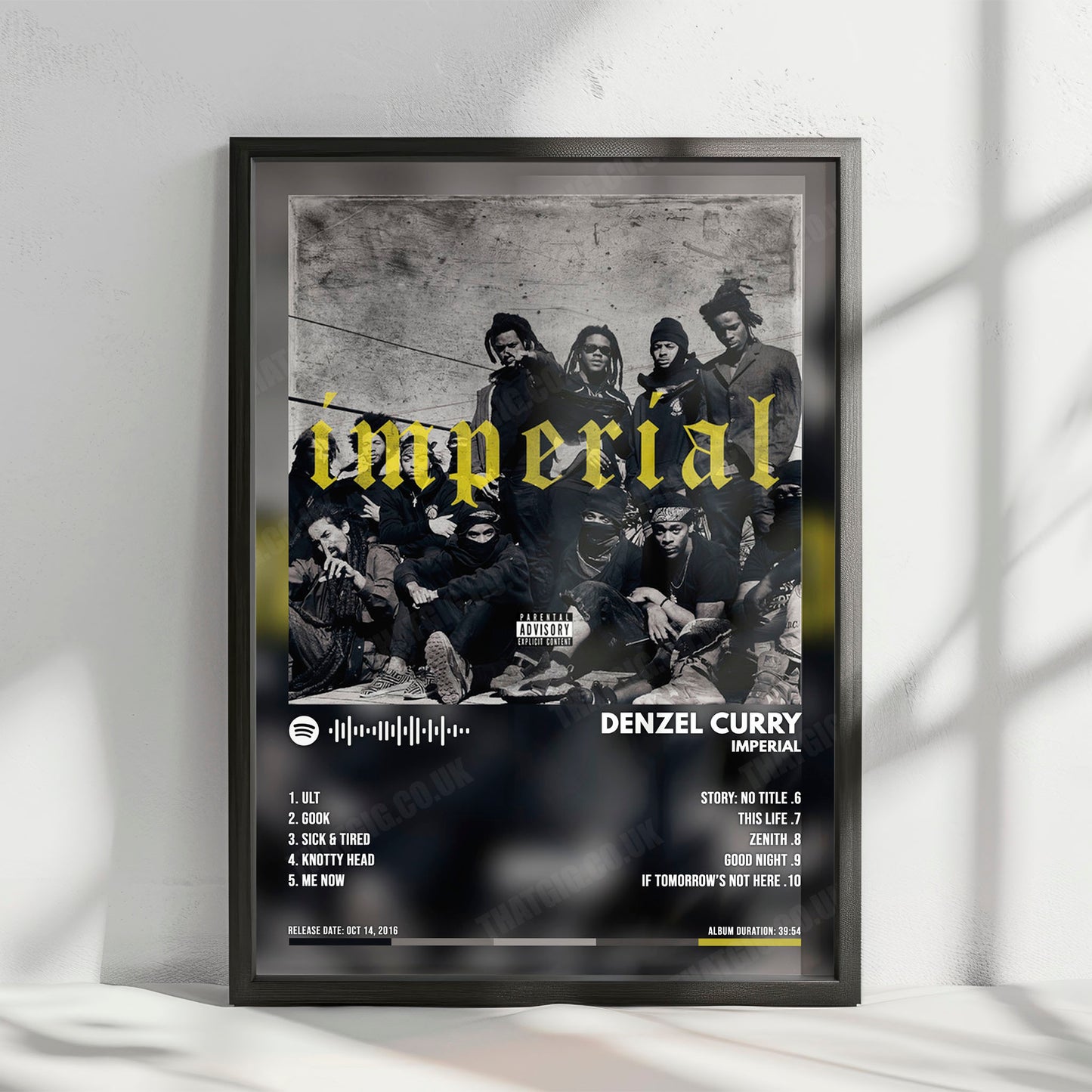 Denzel Curry "Imperial" Album Cover Poster - with Complete Tracklist