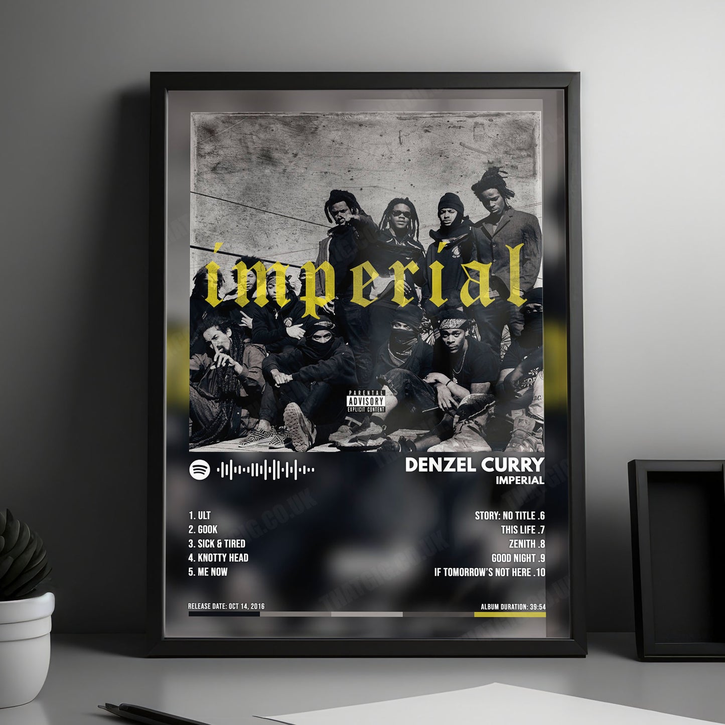 Denzel Curry "Imperial" Album Cover Poster - with Complete Tracklist