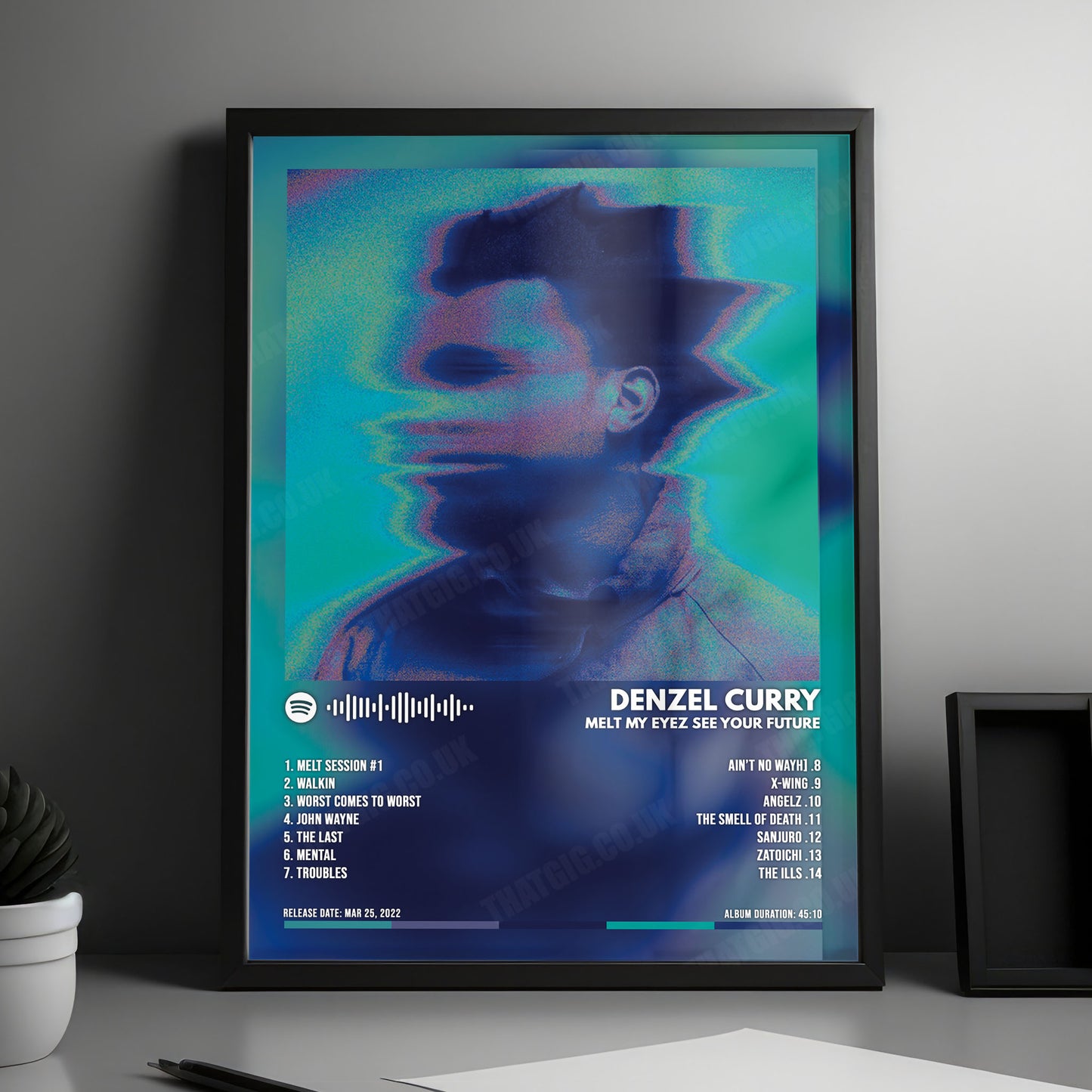 Denzel Curry "Melt My Eyez See Your Future" Album Cover Poster - with Complete Tracklist