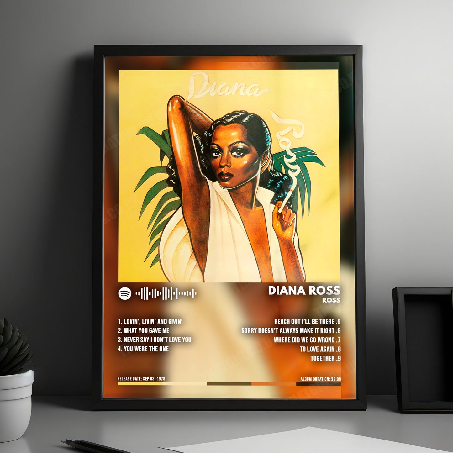 Diana Ross "Ross" Album Cover Poster - with Complete Tracklist