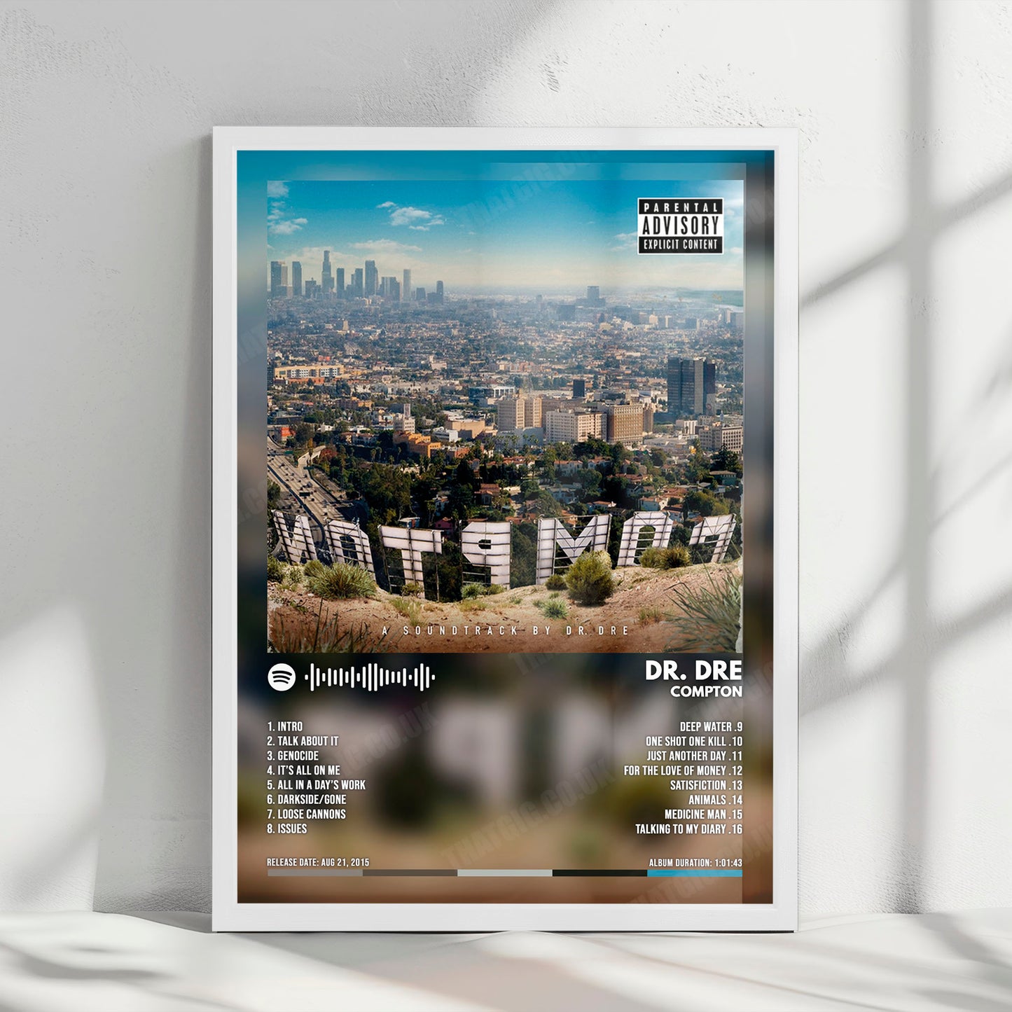 Dr. Dre "Compton" Album Cover Poster - with Complete Tracklist