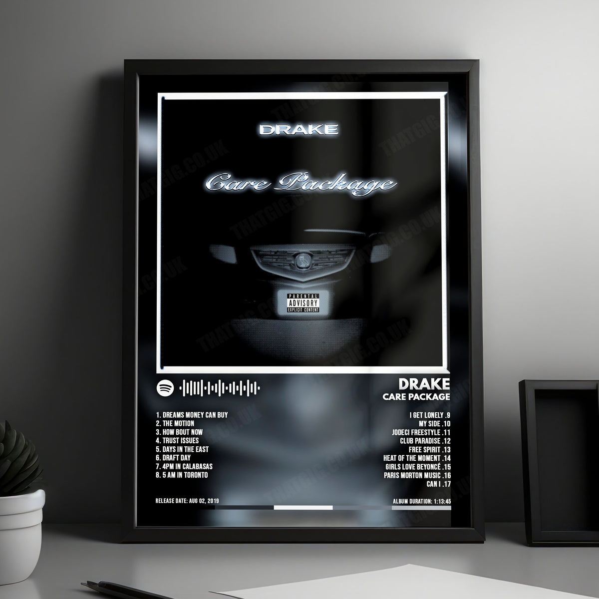 Drake "Care Package" Album Cover Poster - with Complete Tracklist