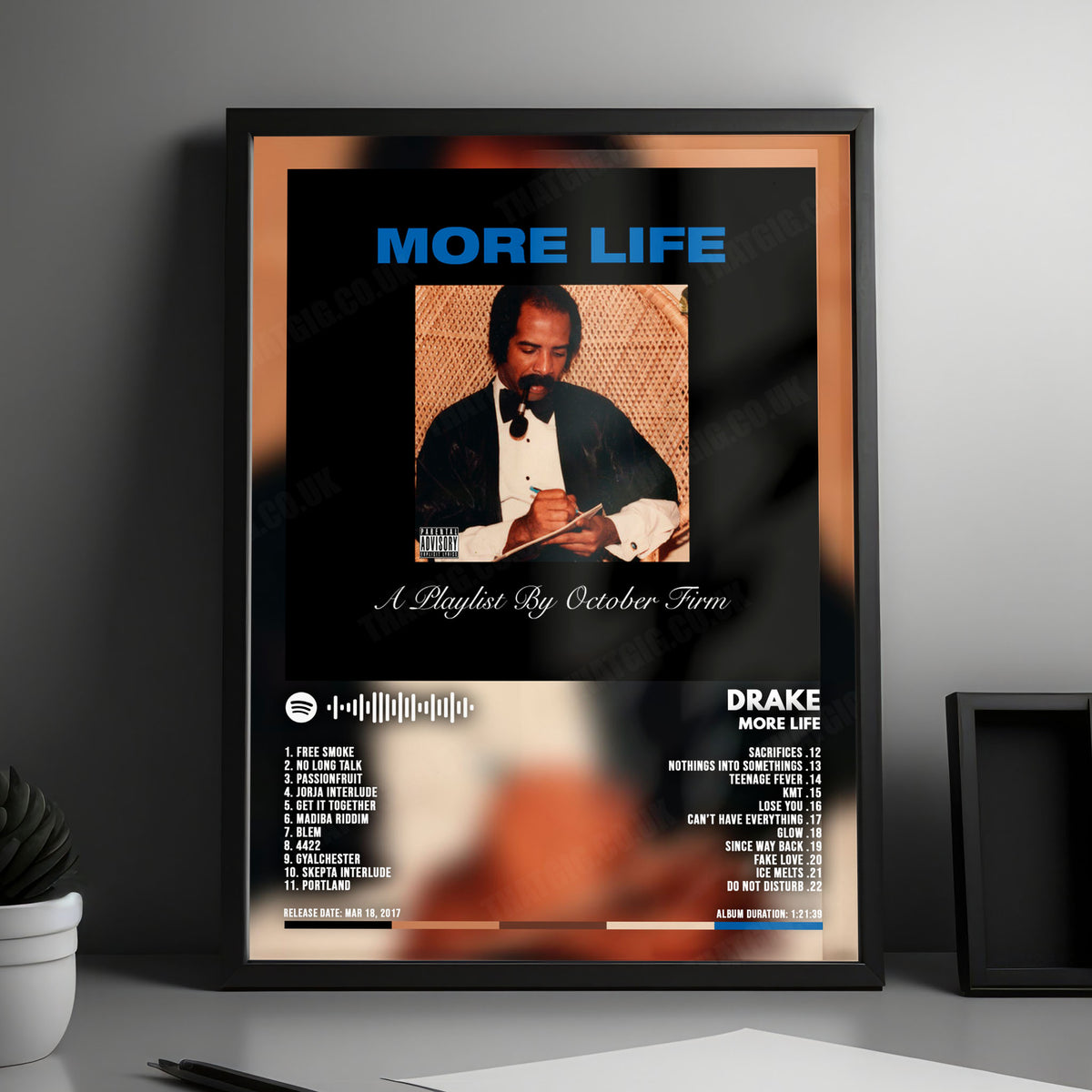 Drake "More Life" Album Cover Poster - with Complete Tracklist