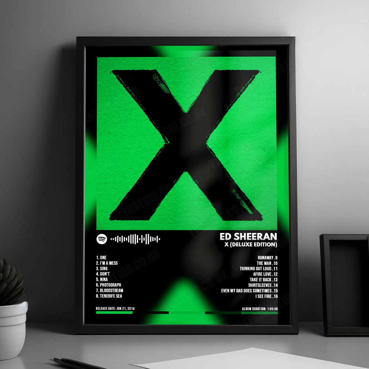 Ed Sheeran "X (Deluxe Edition)" Album Cover Poster - with Complete Tracklist