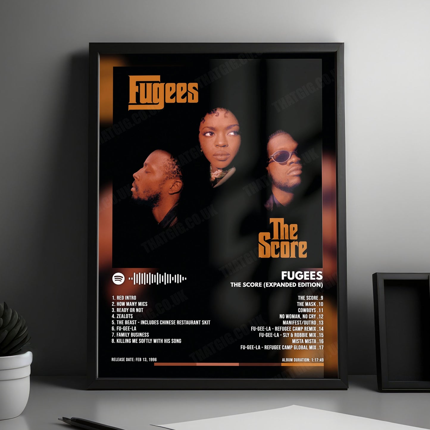Fugees "The Score" Album Cover Poster - with Complete Tracklist
