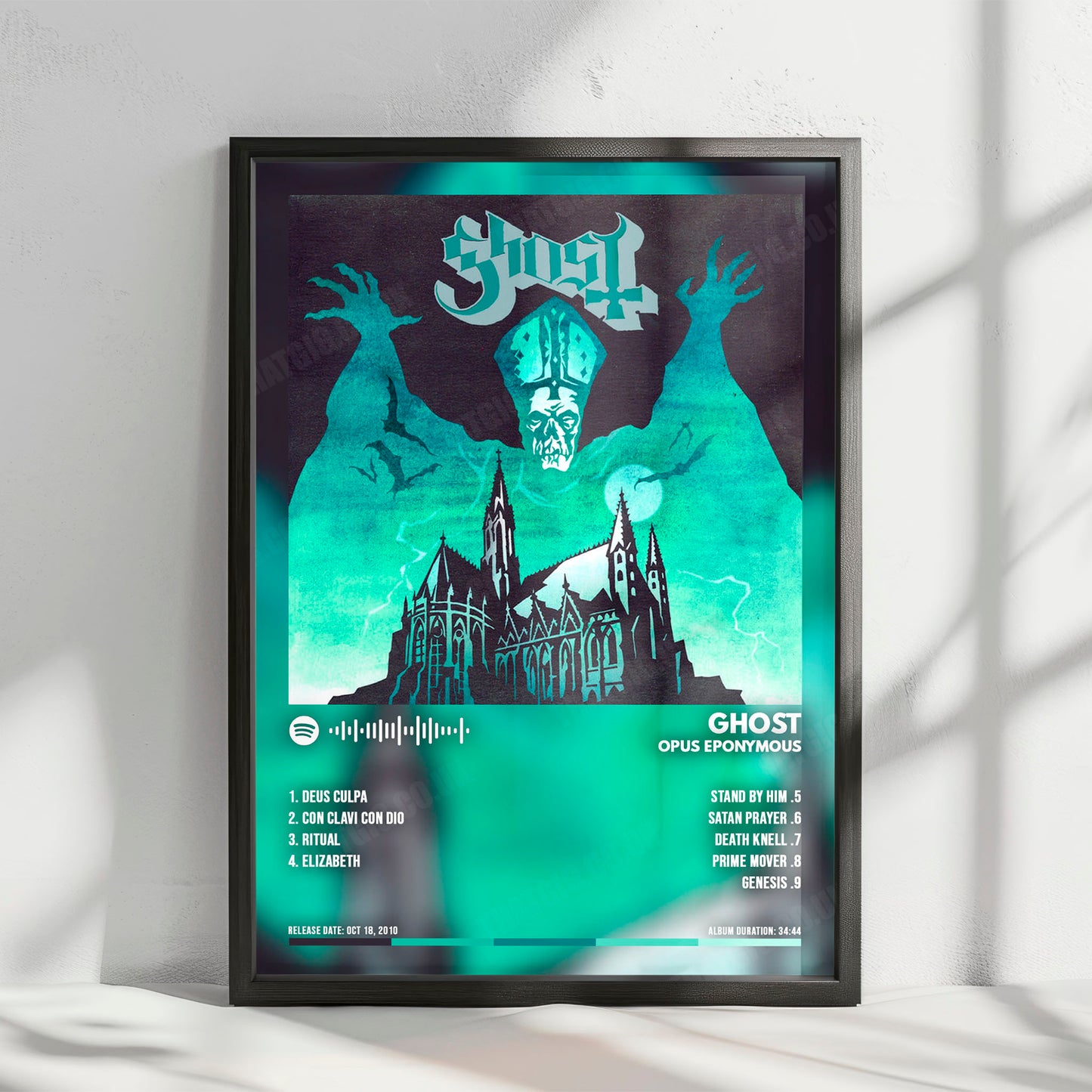 Ghost "Opus Eponymous " Album Cover Poster - with Complete Tracklist