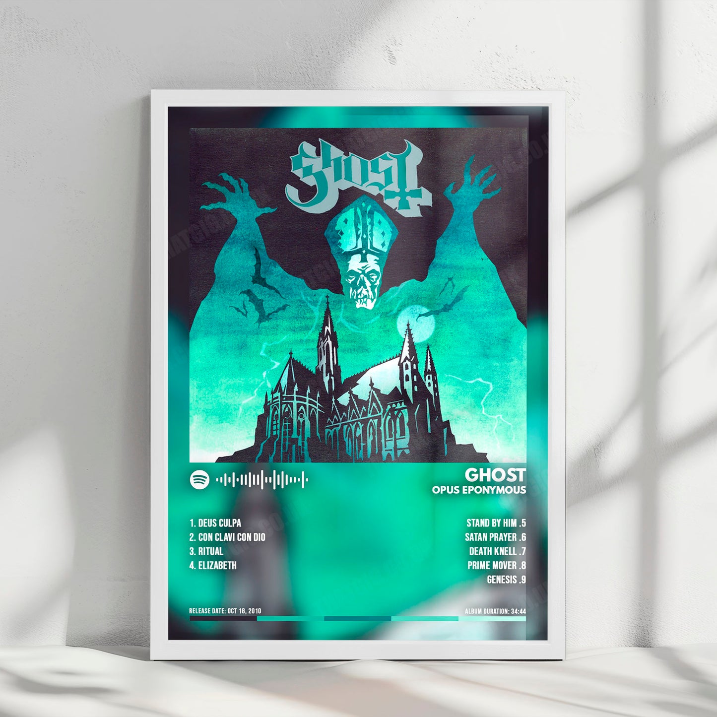 Ghost "Opus Eponymous " Album Cover Poster - with Complete Tracklist