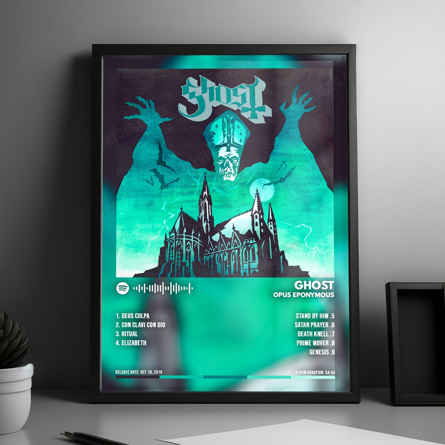 Ghost "Opus Eponymous " Album Cover Poster - with Complete Tracklist