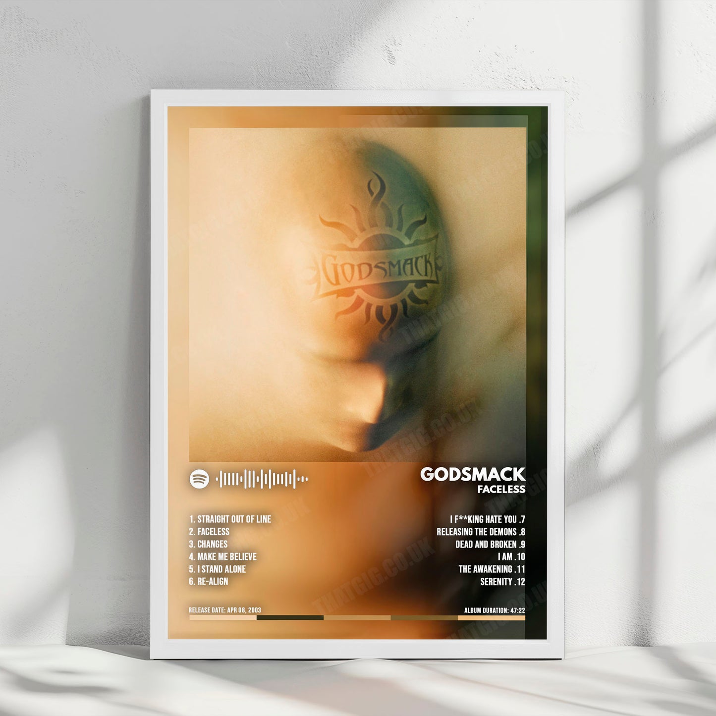 Godsmack "Faceless " Album Cover Poster - with Complete Tracklist