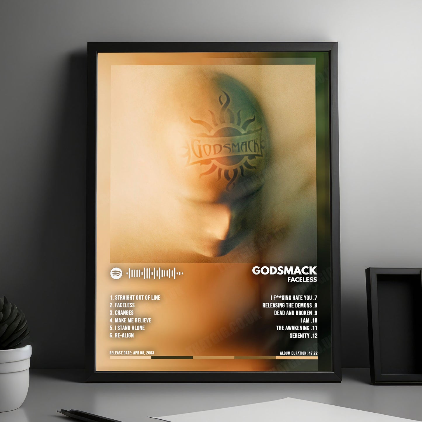 Godsmack "Faceless " Album Cover Poster - with Complete Tracklist