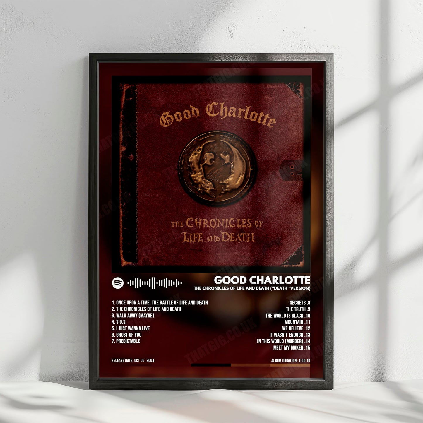 Good Charlotte "The Chronicles of Life and Death " Album Cover Poster - with Complete Tracklist