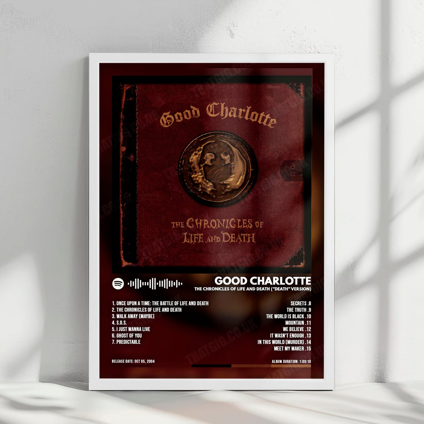 Good Charlotte "The Chronicles of Life and Death " Album Cover Poster - with Complete Tracklist