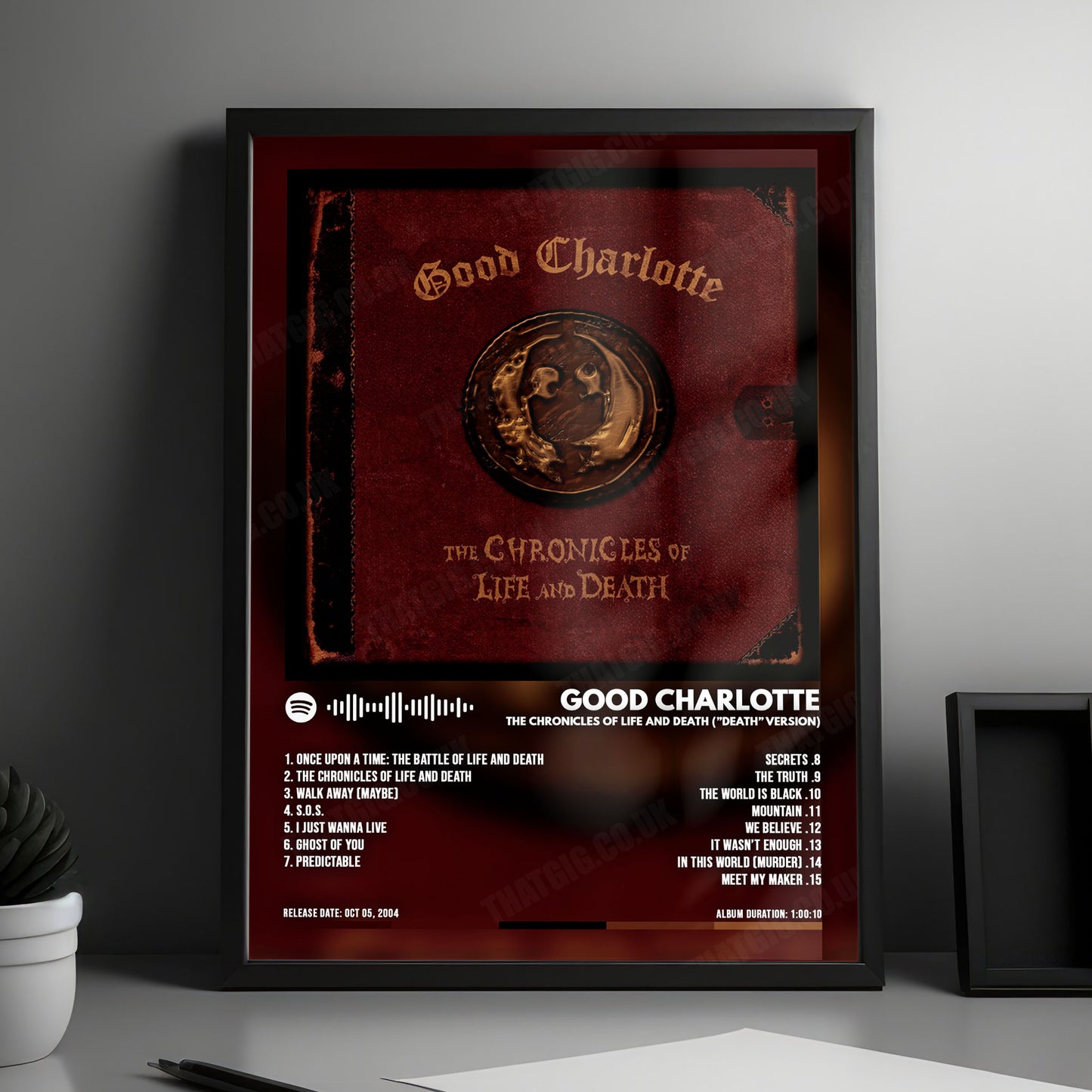 Good Charlotte "The Chronicles of Life and Death " Album Cover Poster - with Complete Tracklist