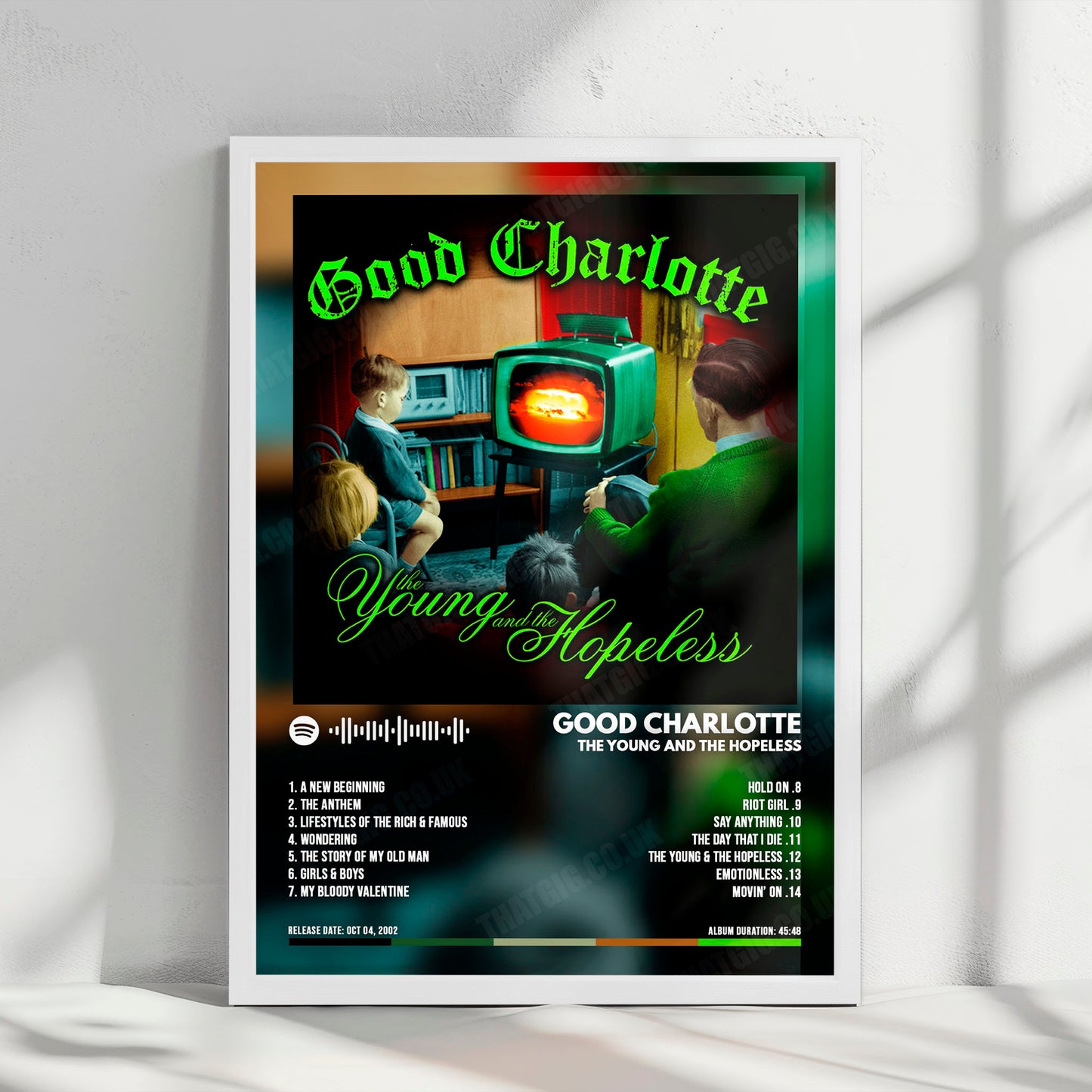 Good Charlotte "The Young and the Hopeless " Album Cover Poster - with Complete Tracklist
