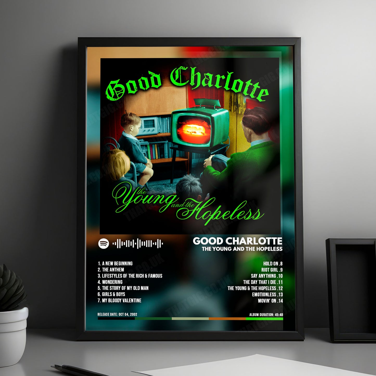 Good Charlotte "The Young and the Hopeless " Album Cover Poster - with Complete Tracklist