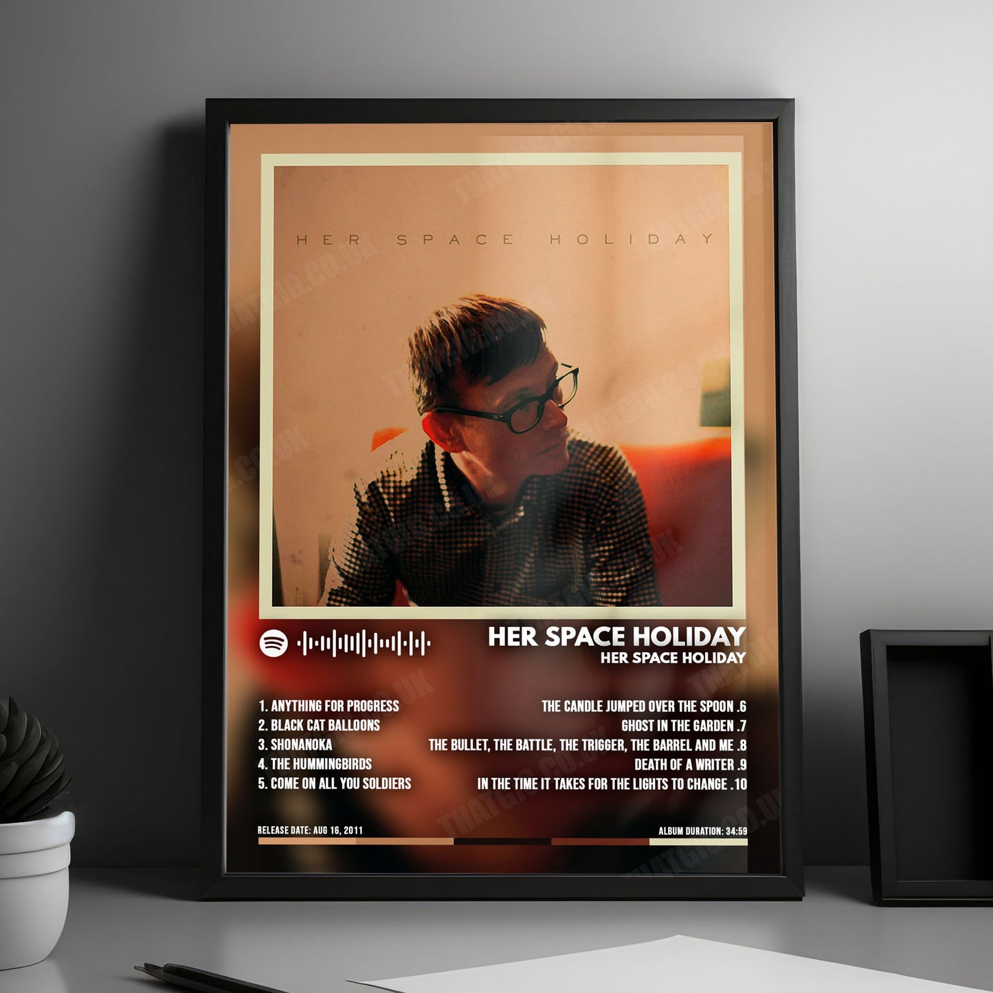 Her Space Holiday "Her Space Holiday" Album Cover Poster - with Complete Tracklist