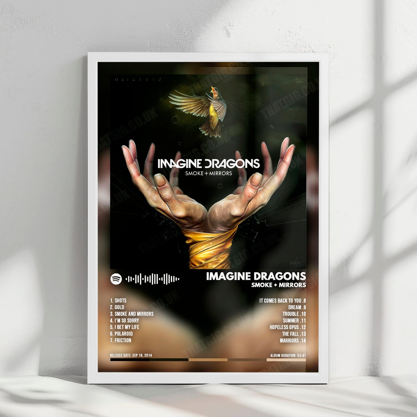 Imagine Dragons "Smoke + Mirrors " Album Cover Poster - with Complete Tracklist