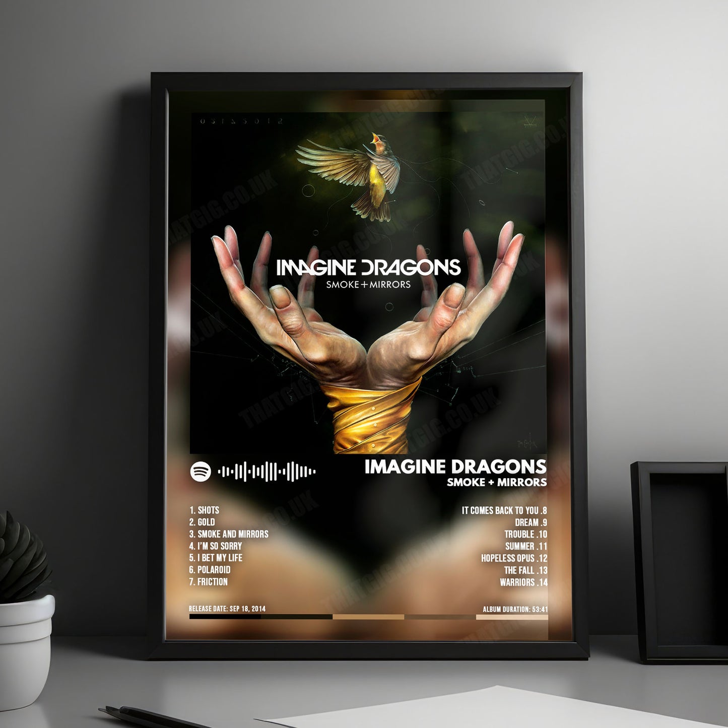 Imagine Dragons "Smoke + Mirrors " Album Cover Poster - with Complete Tracklist